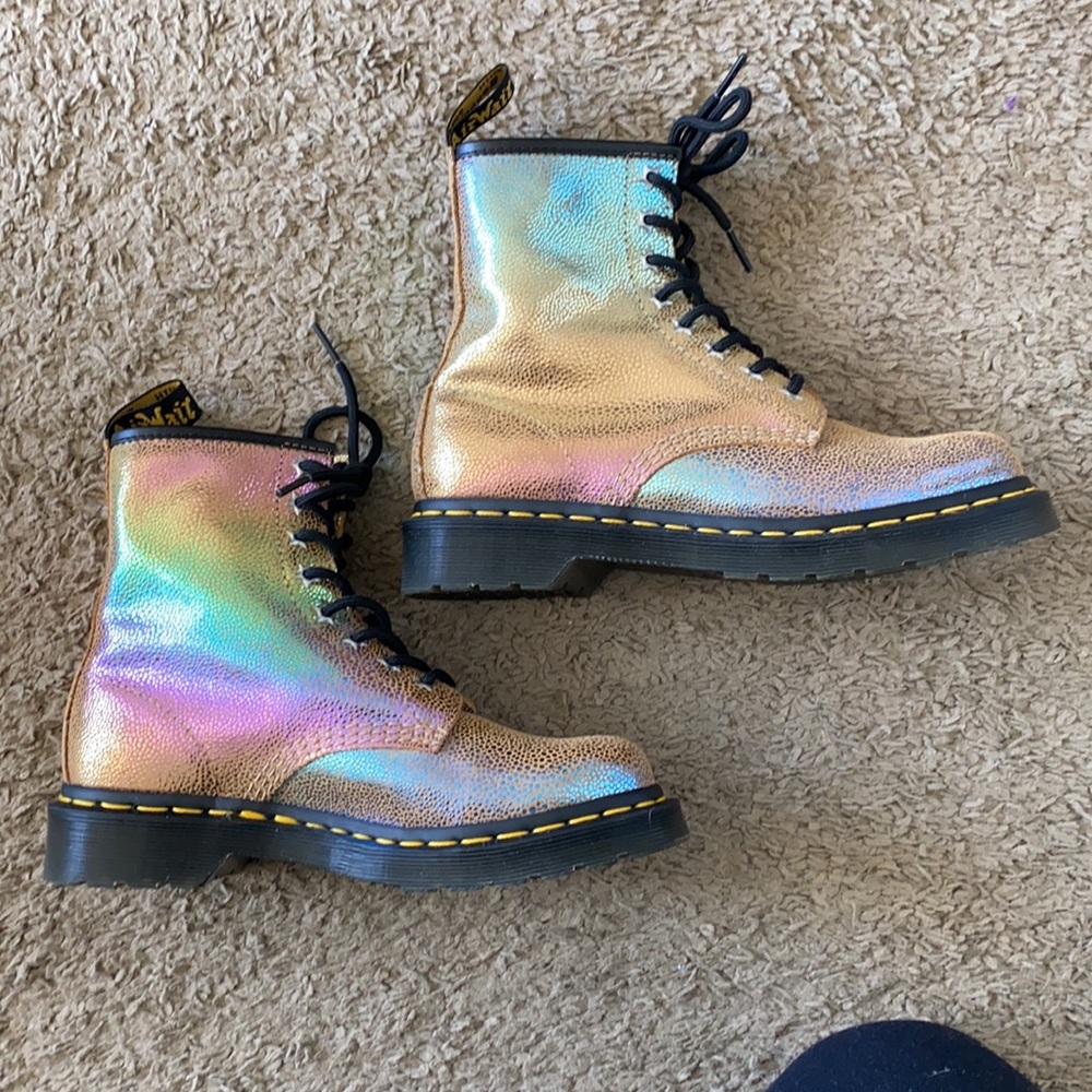Doc marten’s iridescent combat boots